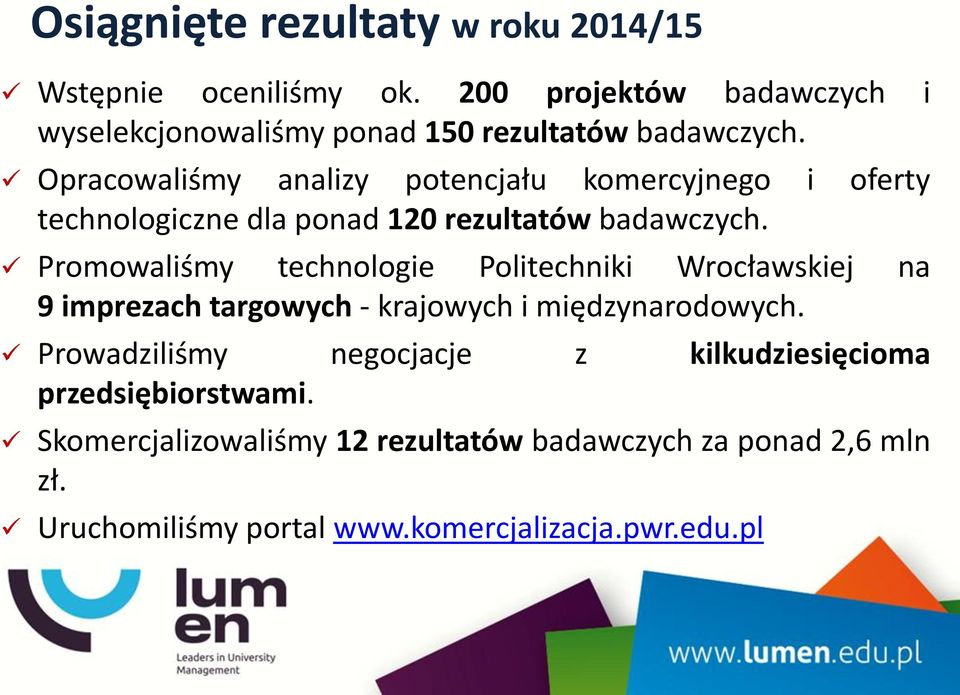 Opracowaliśmy analizy potencjału komercyjnego i oferty technologiczne dla ponad 120 rezultatów badawczych.