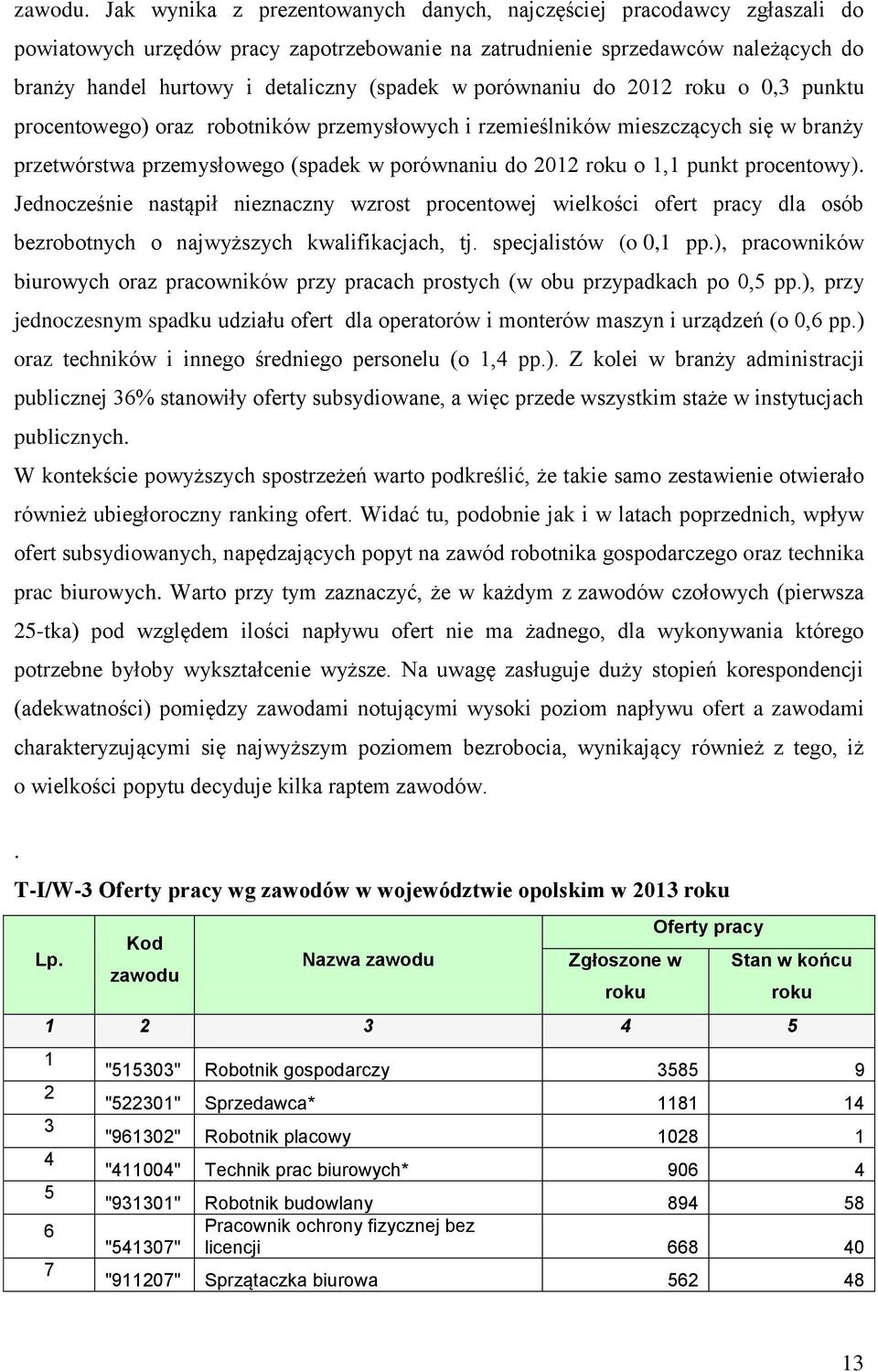 w porównaniu do 01 o 0,3 punktu procentowego) oraz robotników przemysłowych i rzemieślników mieszczących się w branży przetwórstwa przemysłowego (spadek w porównaniu do 01 o 1,1 punkt procentowy).