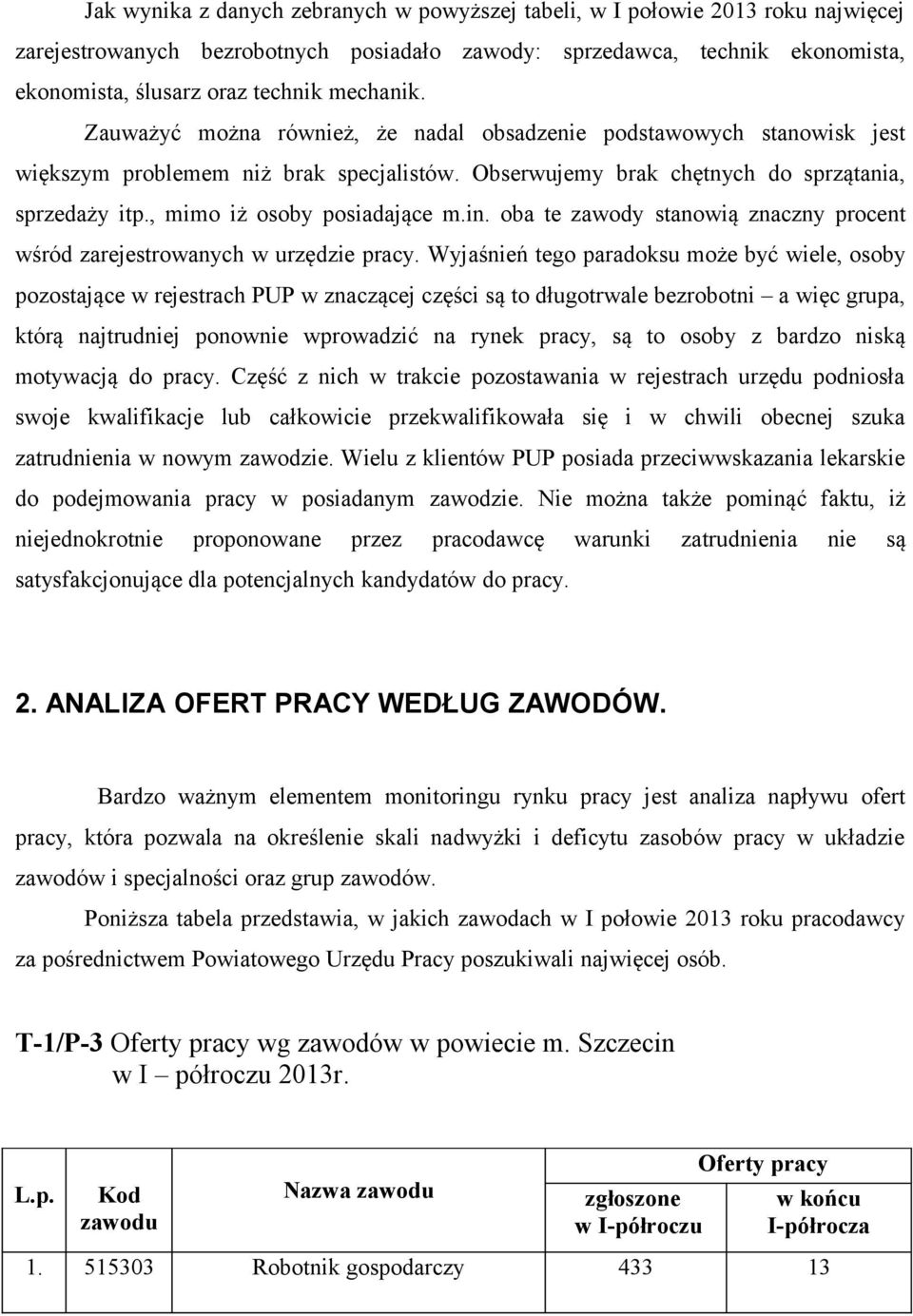 , mimo iż osoby posiadające m.in. oba te zawody stanowią znaczny procent wśród zarejestrowanych w urzędzie pracy.