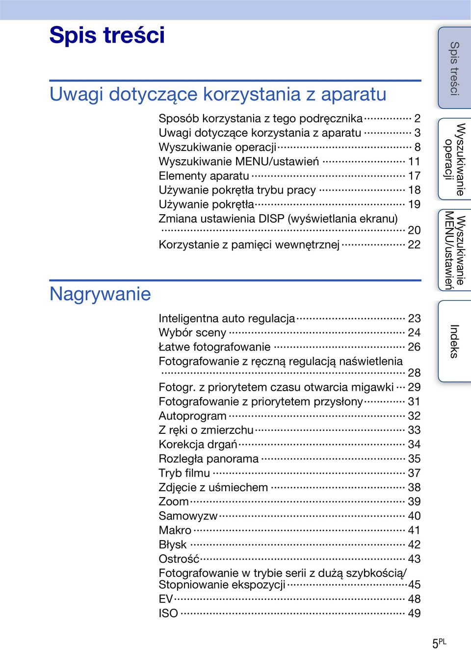 Fotografowanie z ręczną regulacją naświetlenia 28 Fotogr.