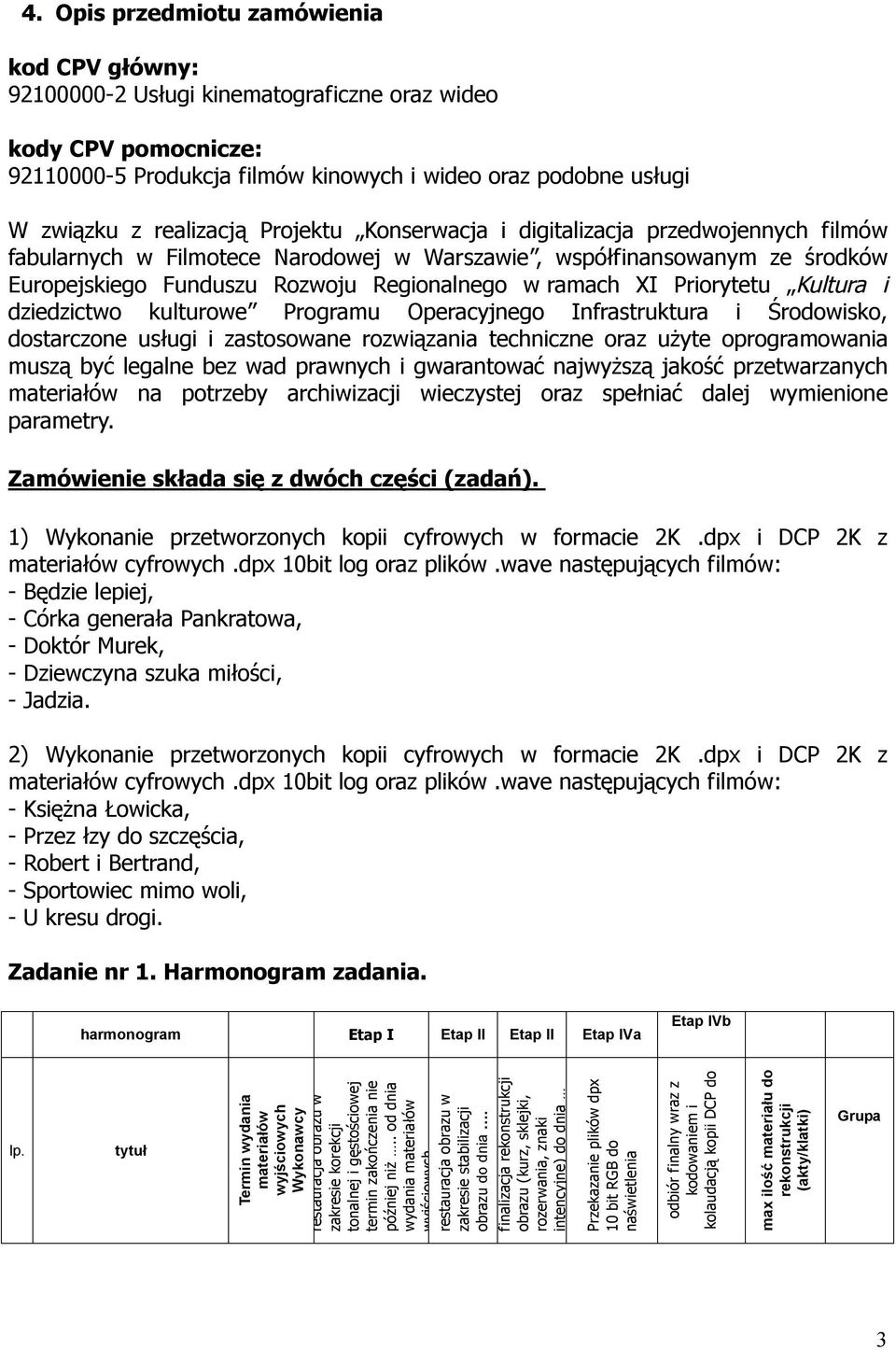 XI Priorytetu Kultura i dziedzictwo kulturowe Programu Operacyjnego Infrastruktura i Środowisko, dostarczone usługi i zastosowane rozwiązania techniczne oraz użyte oprogramowania muszą być legalne