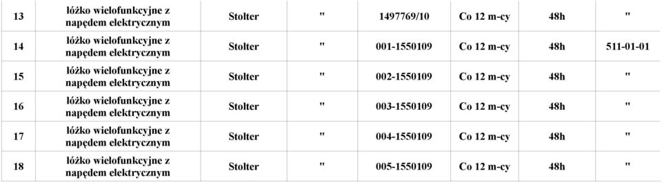 12 m-cy 48h " Stolter " 003-1550109 Co 12 m-cy 48h " Stolter "