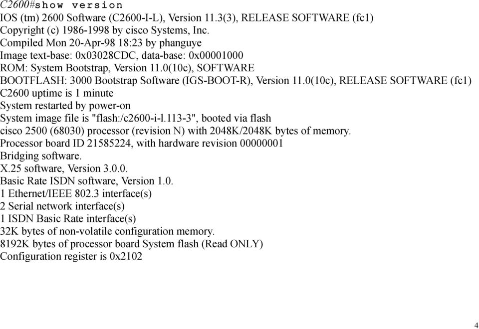 0(10c), SOFTWARE BOOTFLASH: 3000 Bootstrap Software (IGS-BOOT-R), Version 11.