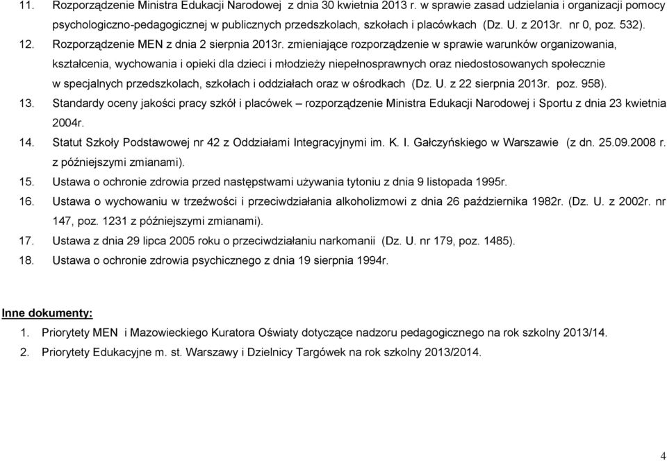 Rozporządzenie MEN z dnia 2 sierpnia 2013r.