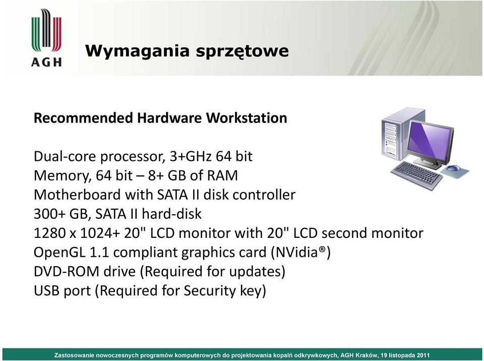 hard disk 1280 x 1024+ 20" LCD monitor with 20" LCD second monitor OpenGL 1.