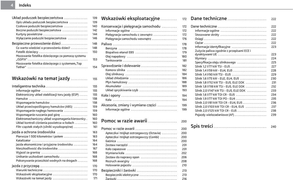 .................. 148 Co warto wiedzieć o przewożeniu dzieci!............ 148 Fotelik dziecięcy................................... 150 Mocowanie fotelika dziecięcego za pomocą systemu ISOFIX.