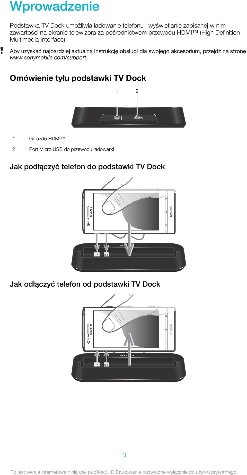 Aby uzyskać najbardziej aktualną instrukcję obsługi dla swojego akcesorium, przejdź na stronę www.sonymobile.com/support.