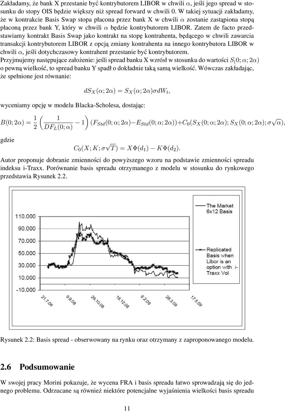 Zaem de faco przedsawiamy konrak Basis Swap jako konrak na sopę konrahena, będącego w chwili zawarcia ransakcji konrybuorem LIBOR z opcją zmiany konrahena na innego konrybuora LIBOR w chwili α, jeśli