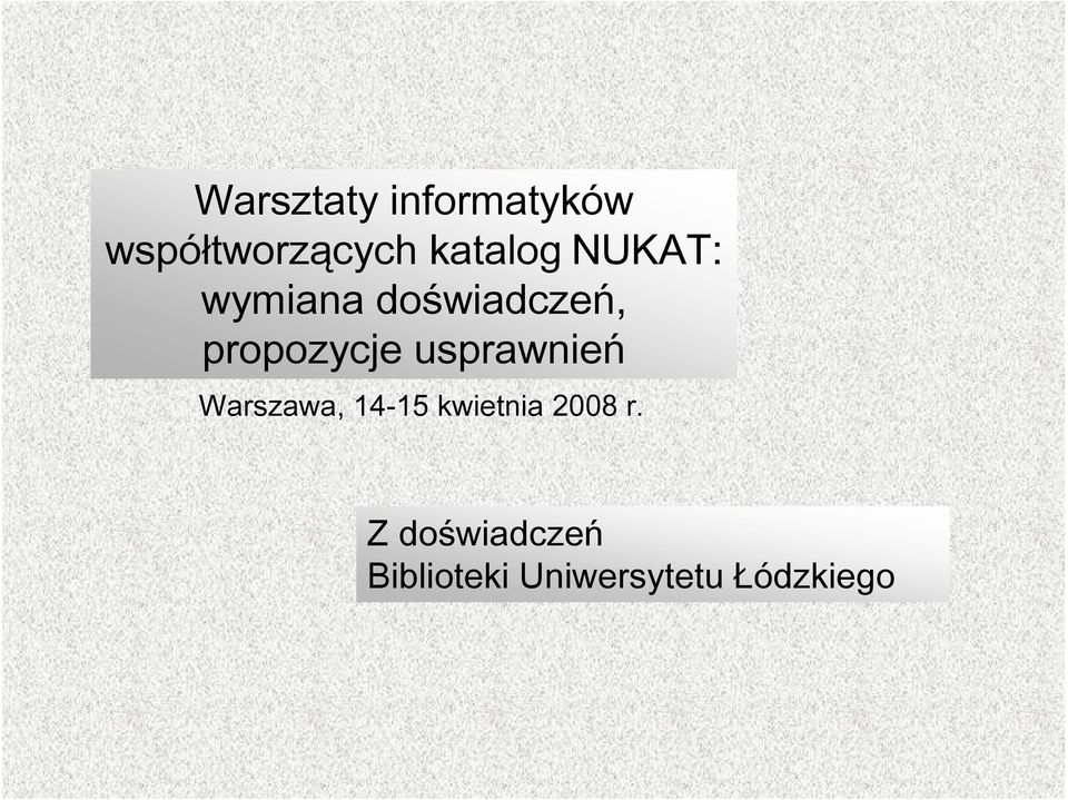 propozycje usprawnień Warszawa, 14-15