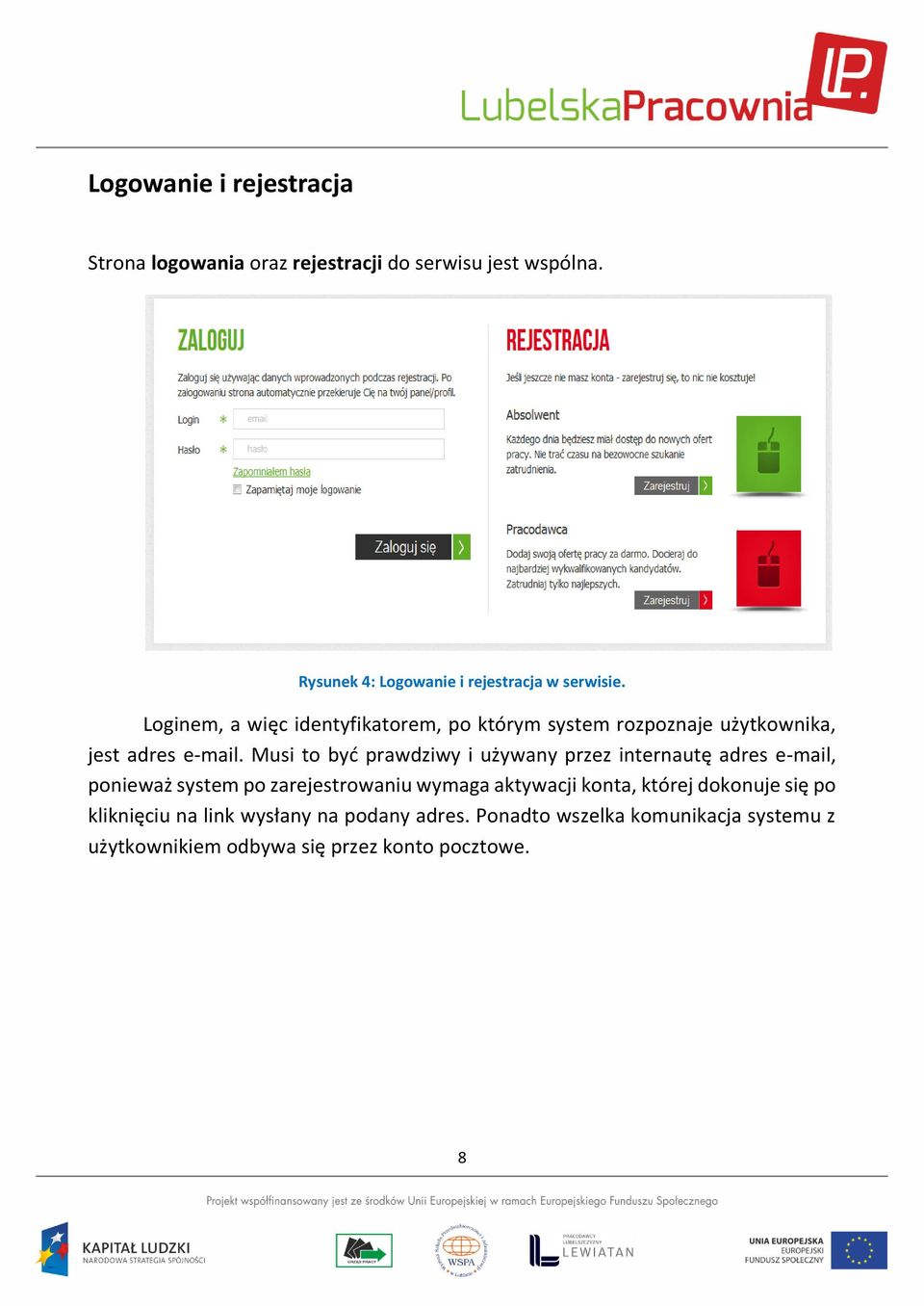 Loginem, a więc identyfikatorem, po którym system rozpoznaje użytkownika, jest adres e-mail.