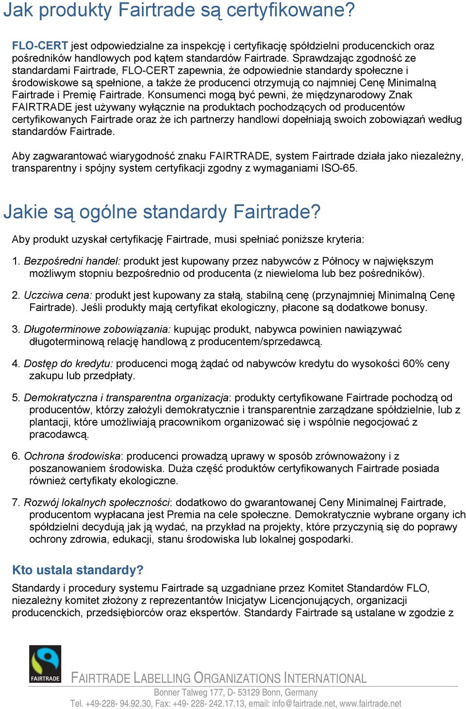 i Premię Fairtrade.