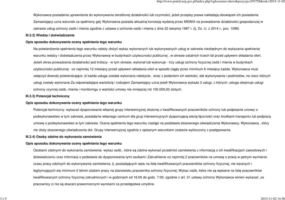22 sierpnia 1997 r. (tj. Dz. U. z 2014 r., poz. 1099) III.3.
