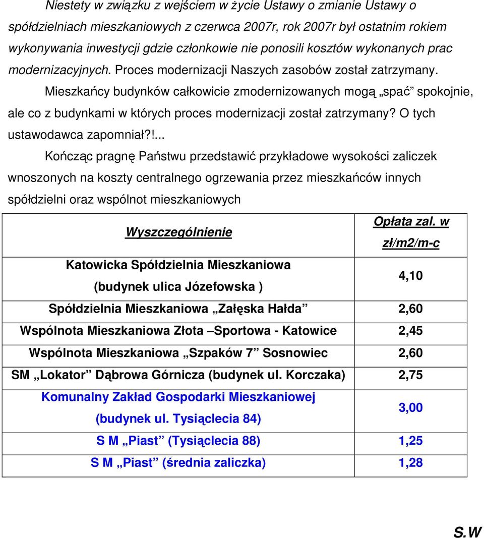 Mieszkańcy budynków całkowicie zmodernizowanych mogą spać spokojnie, ale co z budynkami w których proces modernizacji został zatrzymany? O tych ustawodawca zapomniał?