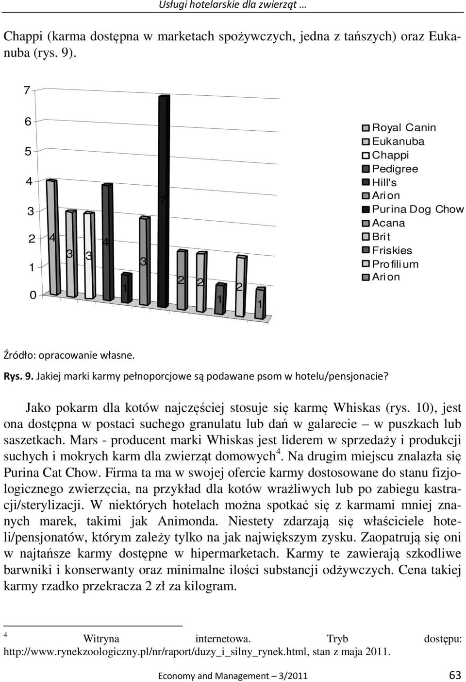 Jako pokarm dla kotów najczęściej stosuje się karmę Whiskas (rys. ), jest ona dostępna w postaci suchego granulatu lub dań w galarecie w puszkach lub saszetkach.