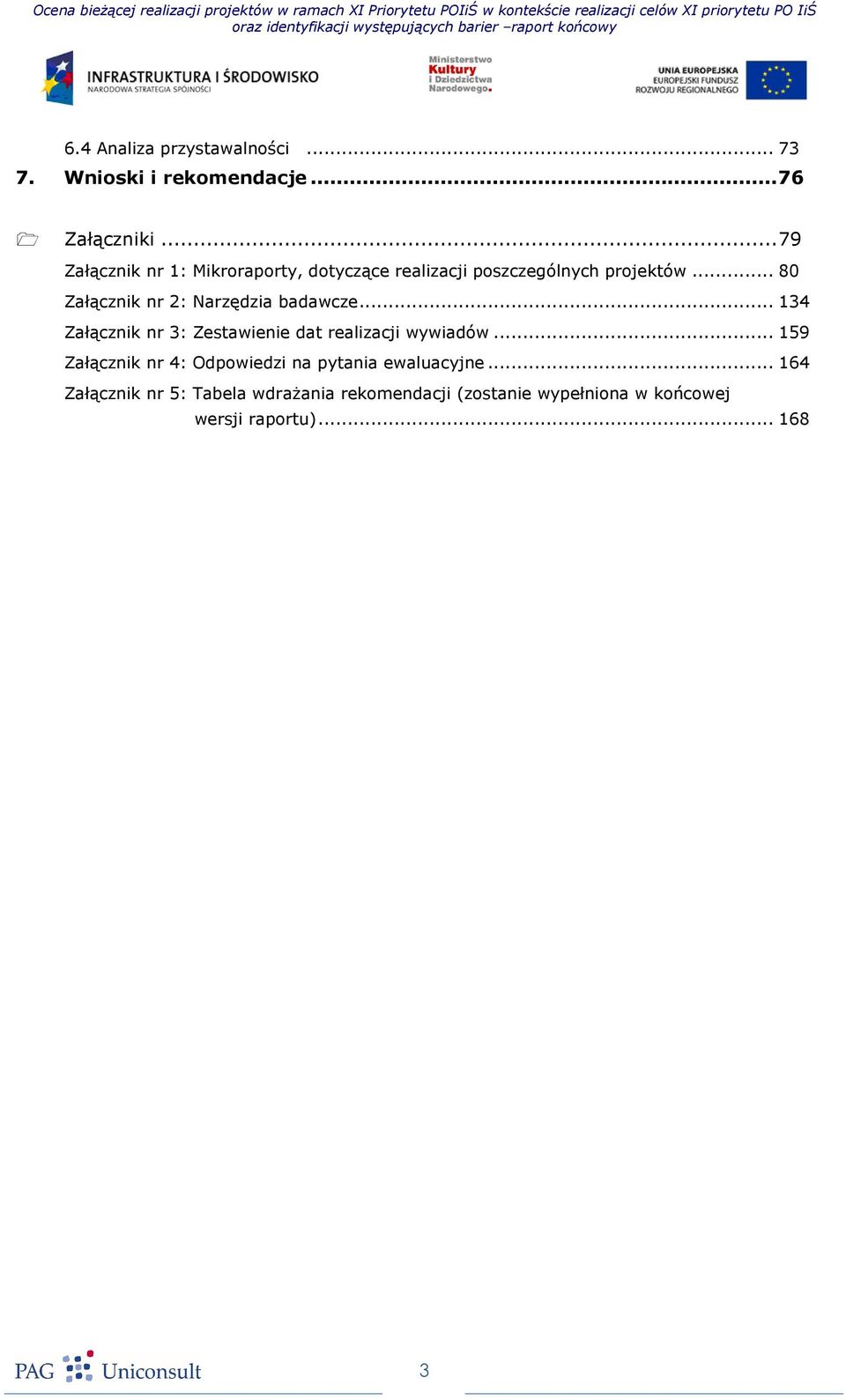 .. 80 Załącznik nr 2: Narzędzia badawcze... 134 Załącznik nr 3: Zestawienie dat realizacji wywiadów.