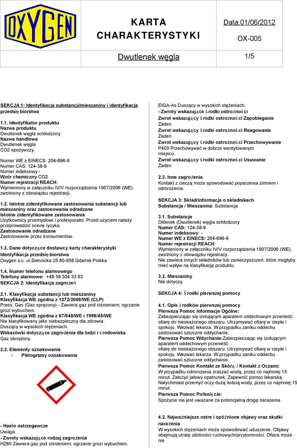 Identyfikacja substancji/mieszaniny i identyfikacja przedsiębiorstwa 1.