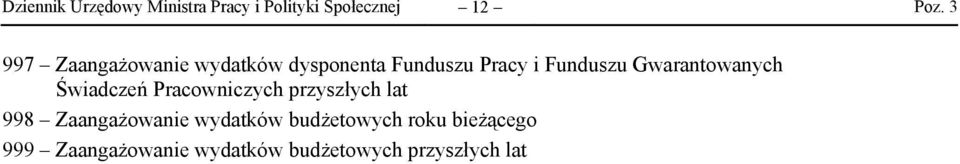 Gwarantowanych Świadczeń Pracowniczych przyszłych lat 998