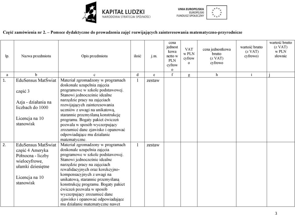 3 programowe w szkole podstawowej.