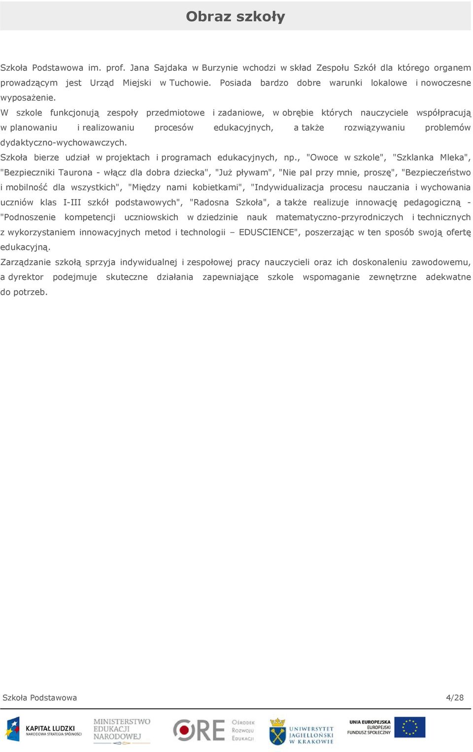 W szkole funkcjonują zespoły przedmiotowe i zadaniowe, w obrębie których nauczyciele współpracują w planowaniu i realizowaniu procesów edukacyjnych, a także rozwiązywaniu problemów