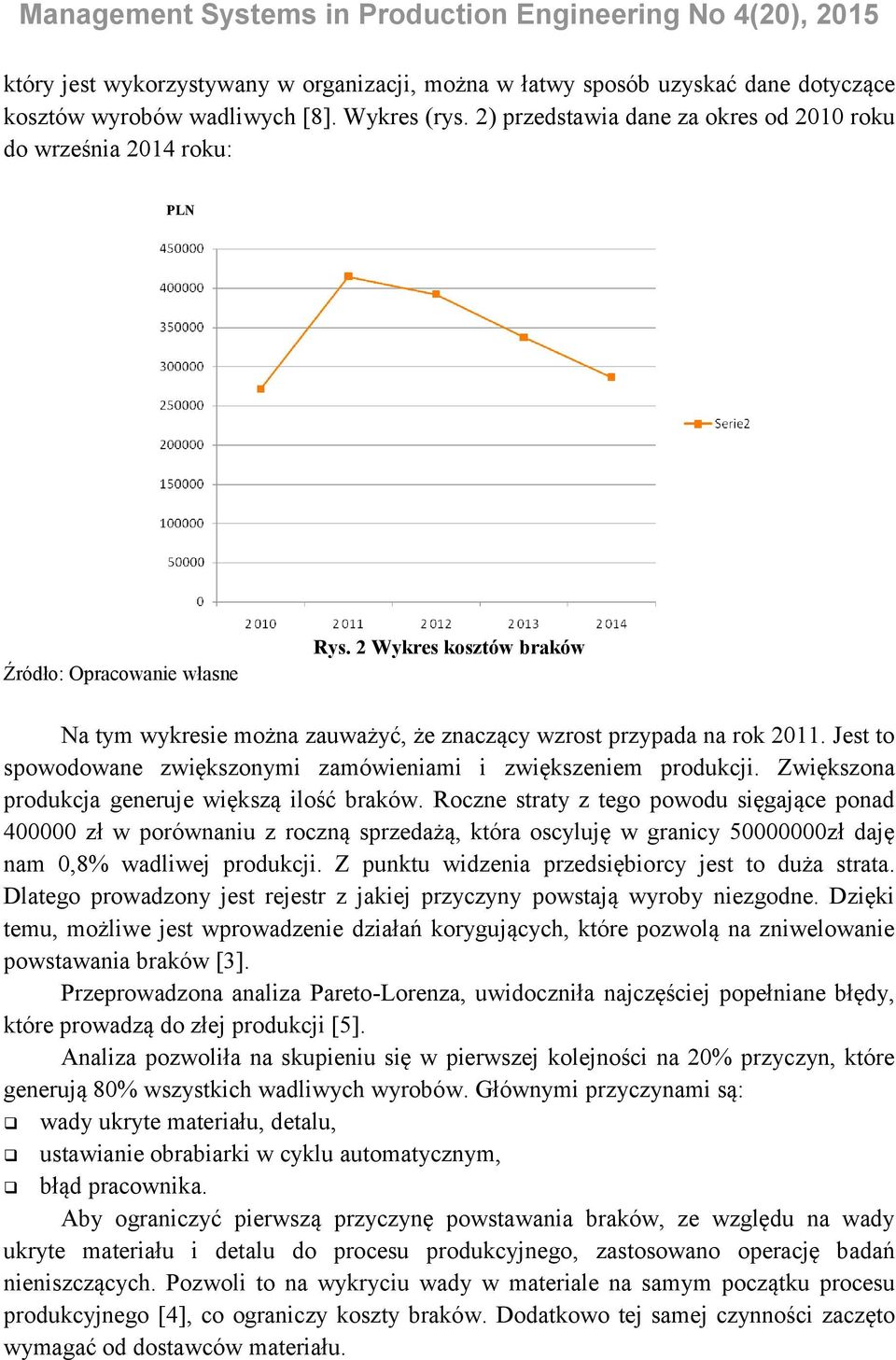 Jest to spowodowane zwiększonymi zamówieniami i zwiększeniem produkcji. Zwiększona produkcja generuje większą ilość braków.