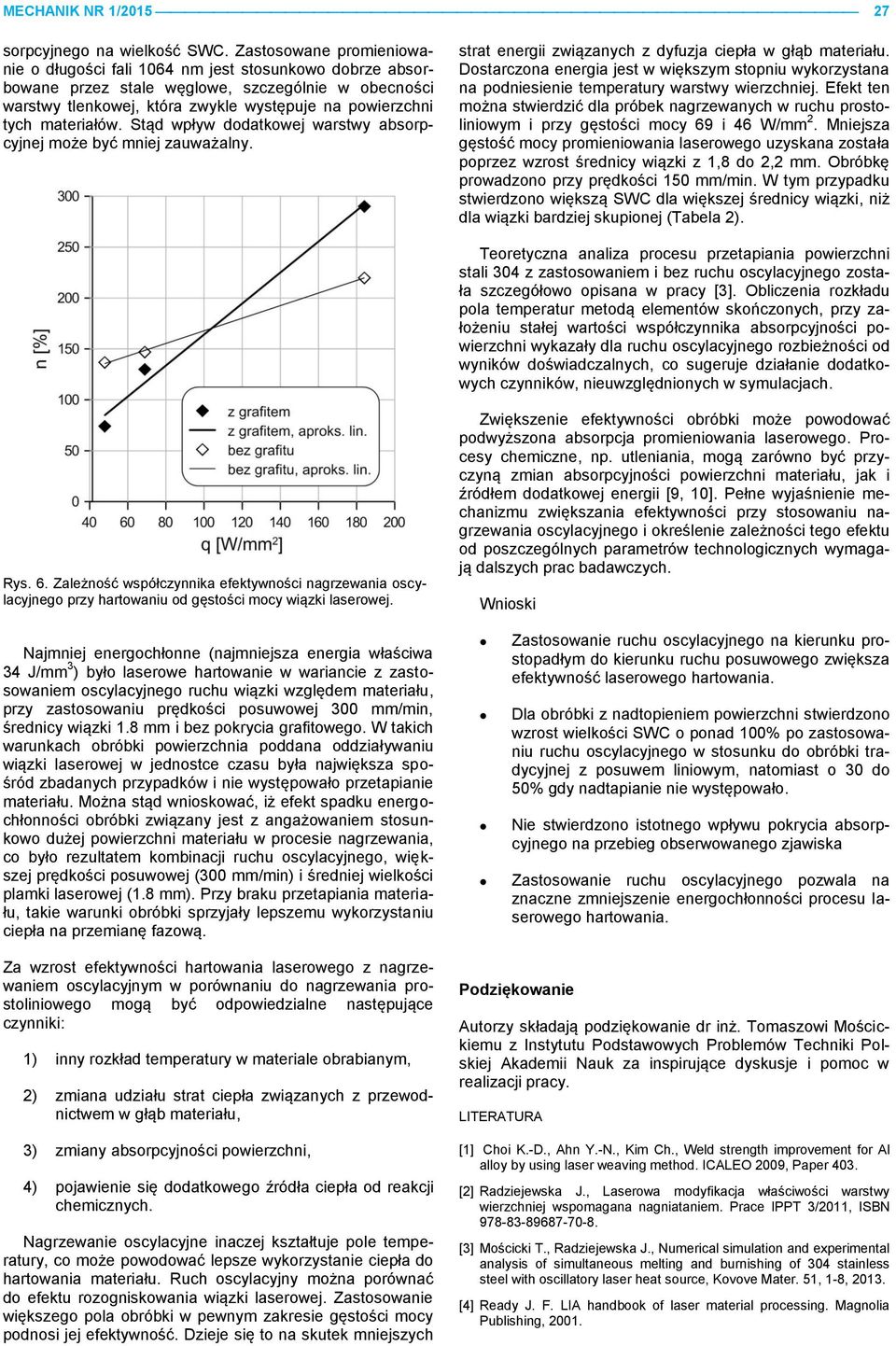 Stąd wływ dodatkowj warstwy absorcyjnj moż być mnij zauważalny. strat nrgii związanych z dyuzja ciła w głąb matriału.