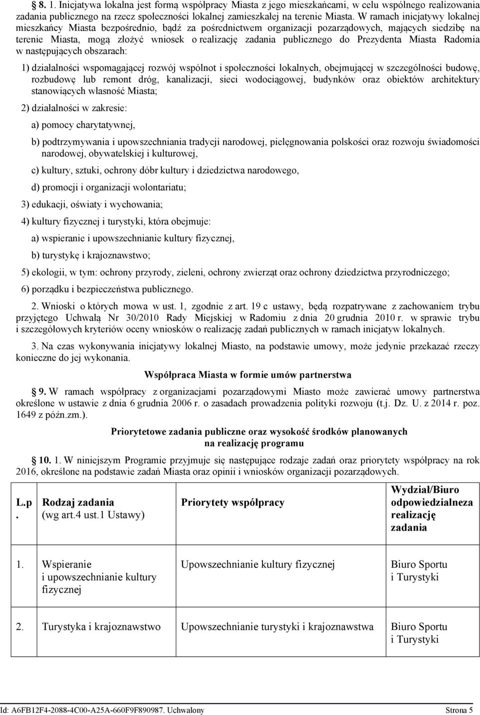 do Prezydenta Miasta Radomia w następujących obszarach: 1) działalności wspomagającej rozwój wspólnot i społeczności lokalnych, obejmującej w szczególności budowę, rozbudowę lub remont dróg,