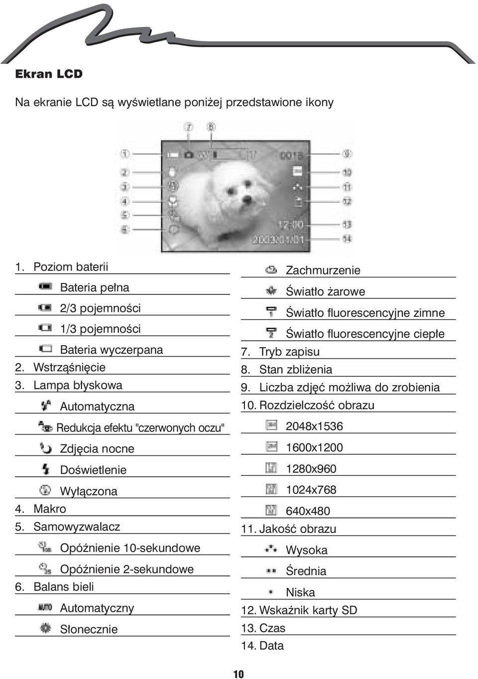 Samowyzwalacz OpóŸnienie 10-sekundowe OpóŸnienie 2-sekundowe 6.