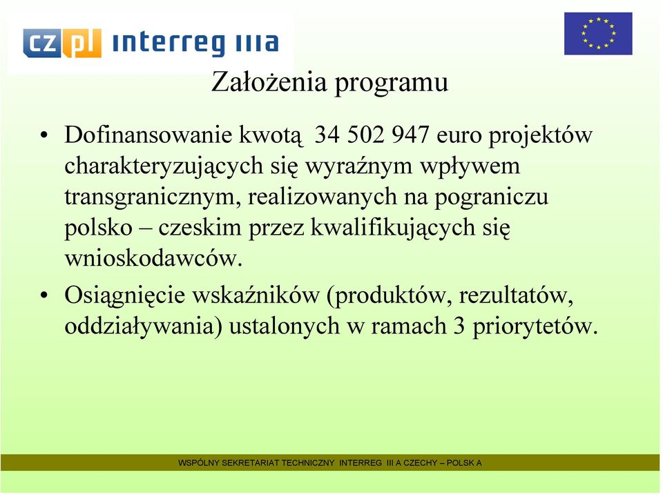 pograniczu polsko czeskim przez kwalifikujących się wnioskodawców.