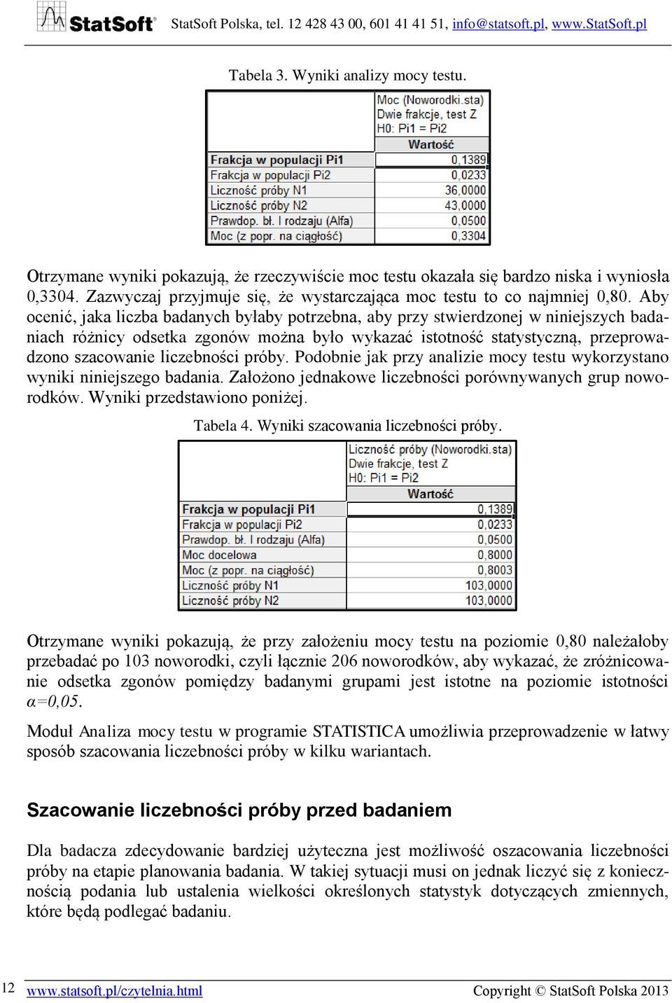 Aby ocenić, jaka liczba badanych byłaby potrzebna, aby przy stwierdzonej w niniejszych badaniach różnicy odsetka zgonów można było wykazać istotność statystyczną, przeprowadzono szacowanie