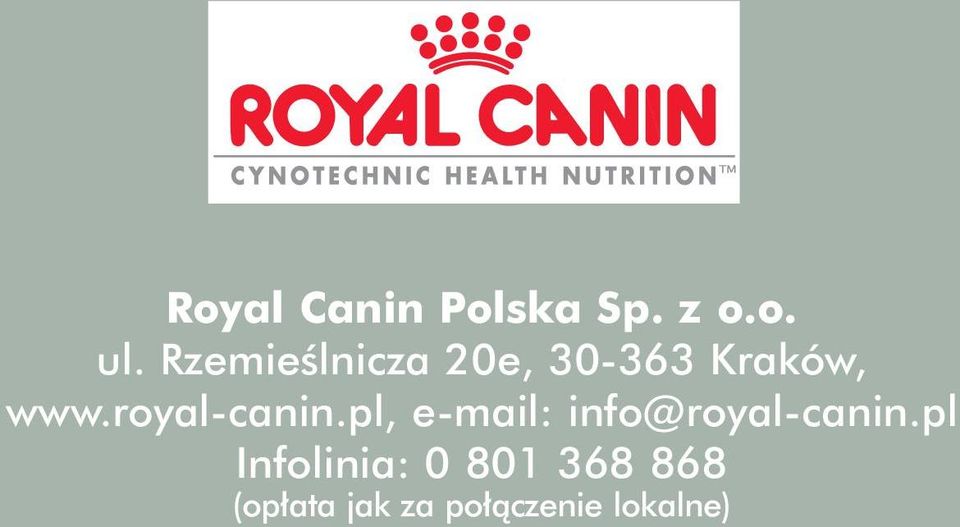 royal-canin.pl, e-mail: info@royal-canin.