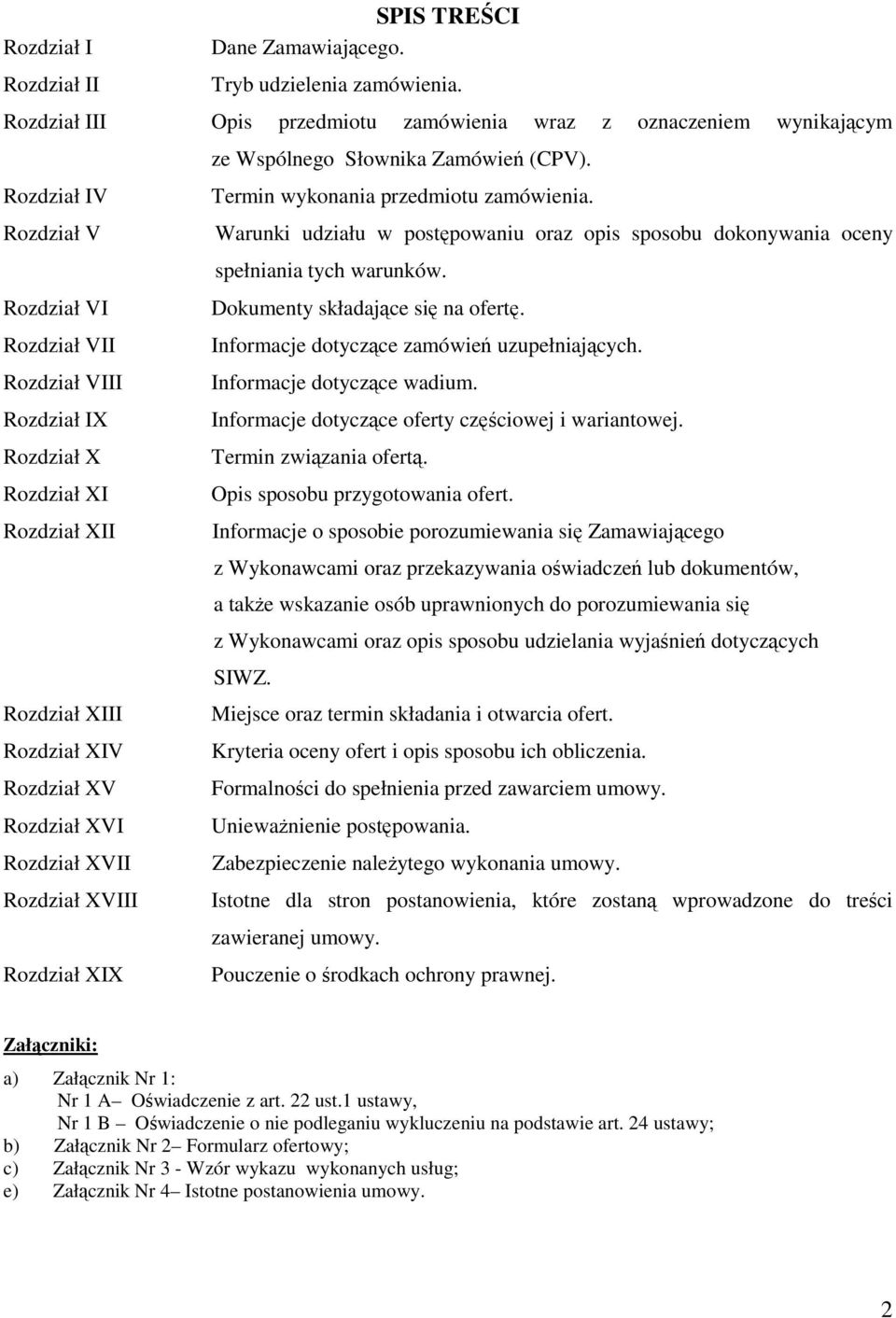 Rozdział VI Rozdział VII Rozdział VIII Rozdział IX Rozdział X Rozdział XI Rozdział XII Dokumenty składające się na ofertę. Informacje dotyczące zamówień uzupełniających. Informacje dotyczące wadium.