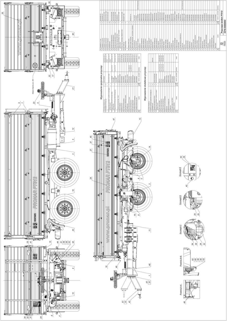 Mx0-0,9-AJ 09 Tylny zaczep manualny 0 Tylny zaczep automatyczny 07 Tylny zaczep automatyczny 0 Osłony boczne przeciwnajazdowe 05 Zsyp kpl. 0 Mechanizm odciagowy bort 0 Balkon kpl.