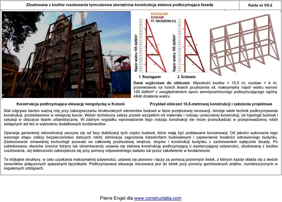 aerodynamicznego podwyższającego ogólny efekt działania wiatru.