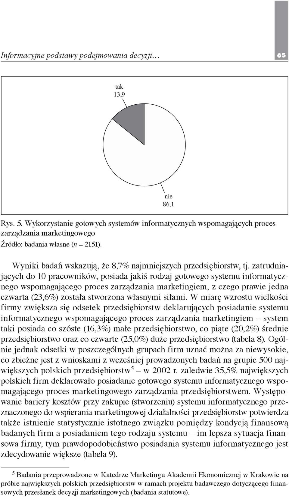 zatrudniających do 10 pracowników, posiada jakiś rodzaj gotowego systemu informatycznego wspomagającego proces zarządzania marketingiem, z czego prawie jedna czwarta (23,6%) została stworzona