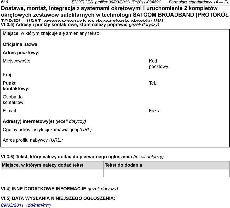 891 Formularz standardowy 14 PL VI.3.