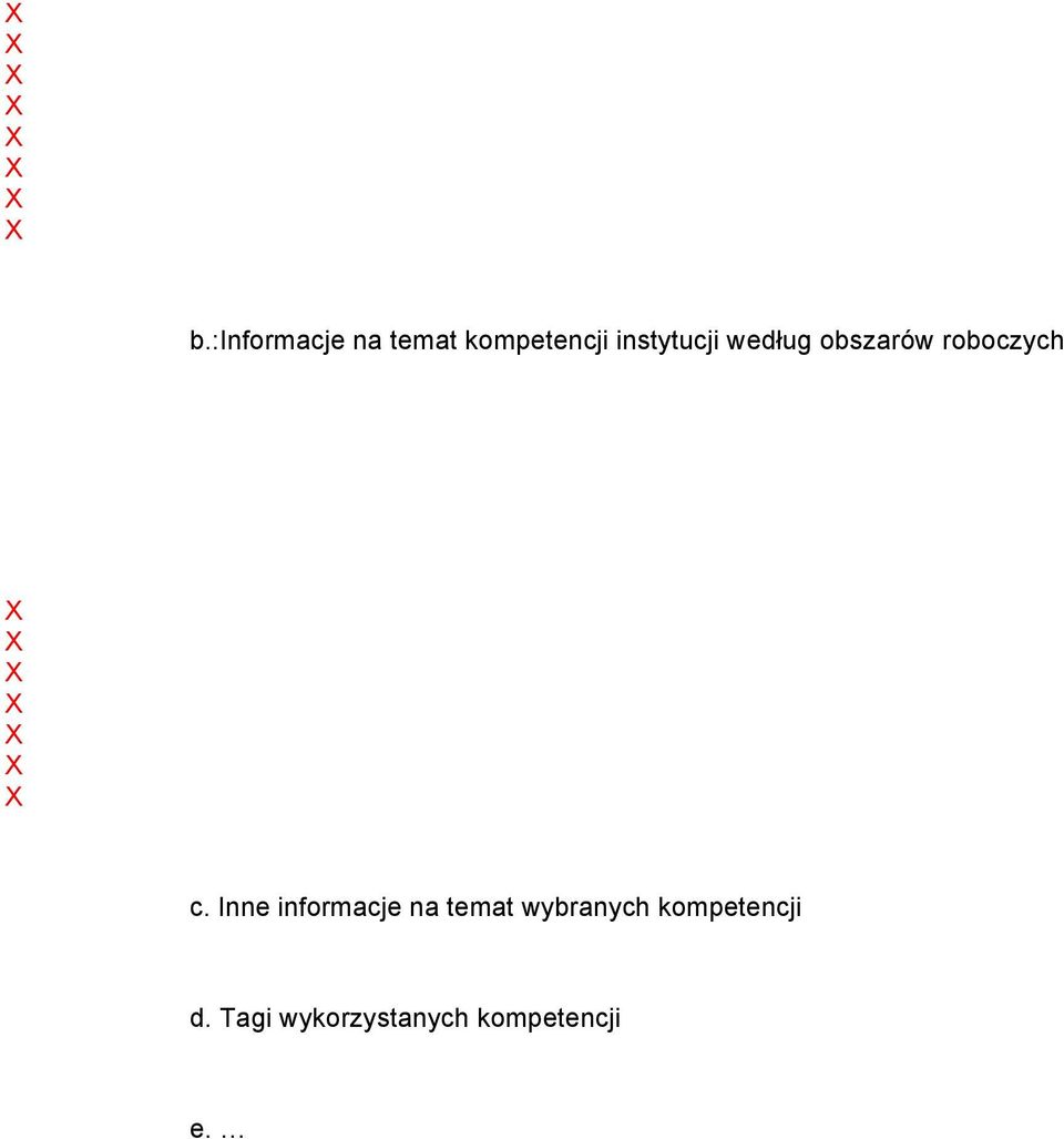 Inne informacje na temat wybranych