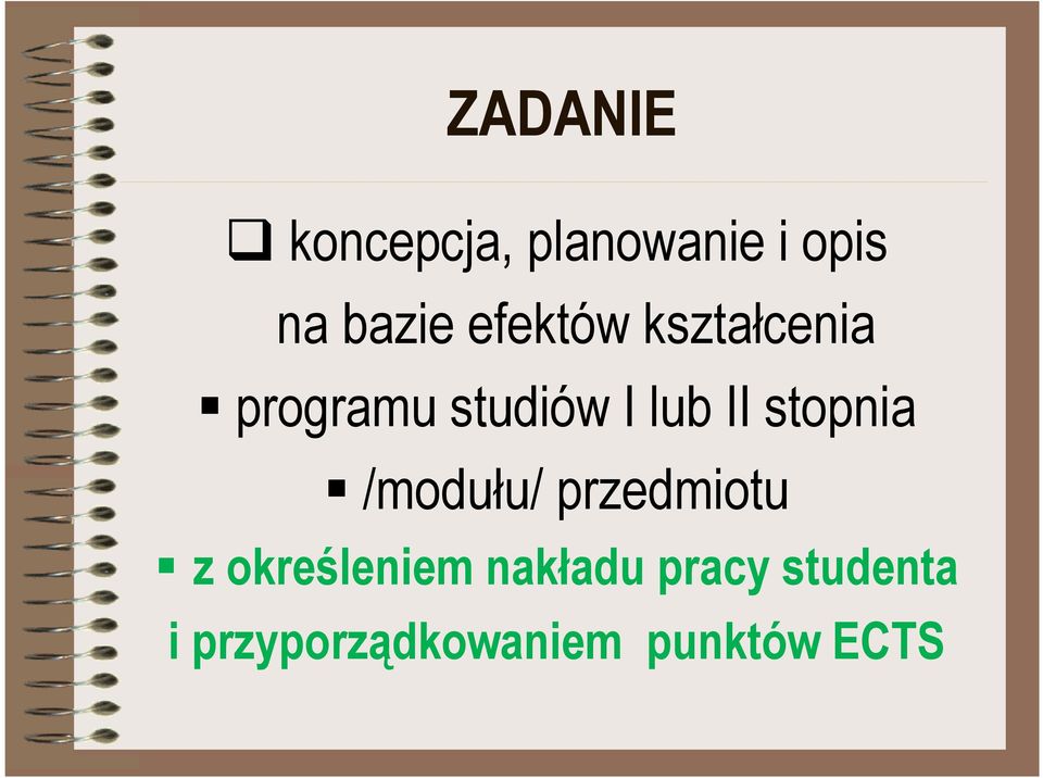 stopnia /modułu/ przedmiotu z określeniem