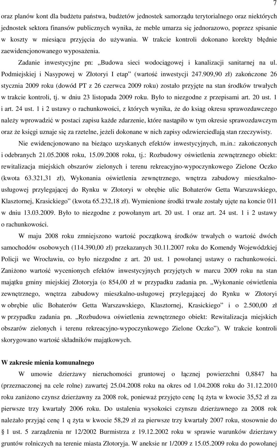 Podmiejskiej i Nasypowej w Złotoryi I etap (wartość inwestycji 247.