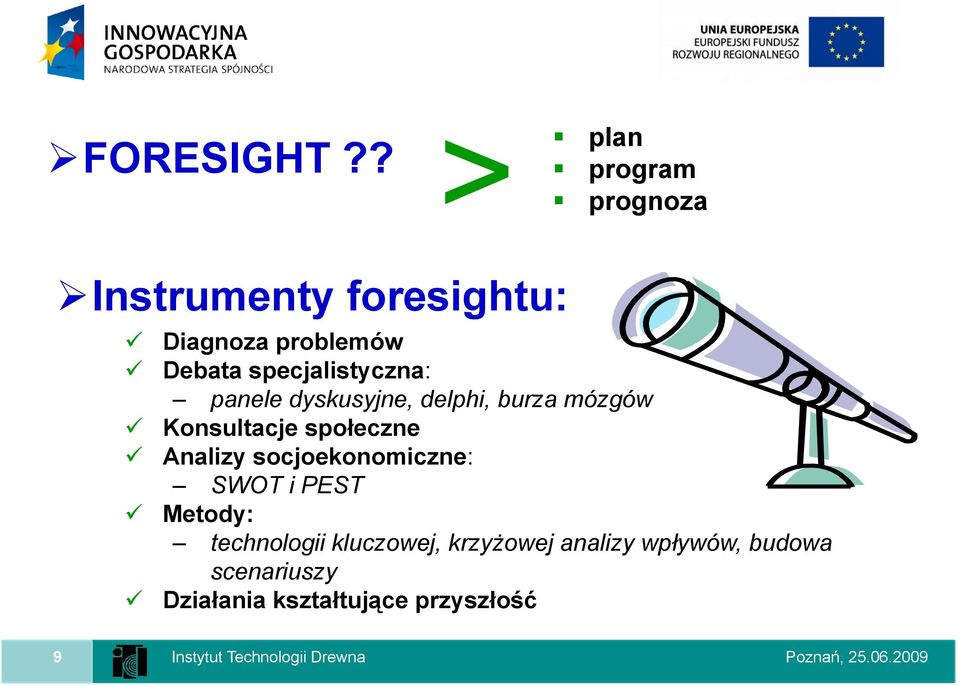 specjalistyczna: panele dyskusyjne, delphi, burza mózgów Konsultacje społeczne