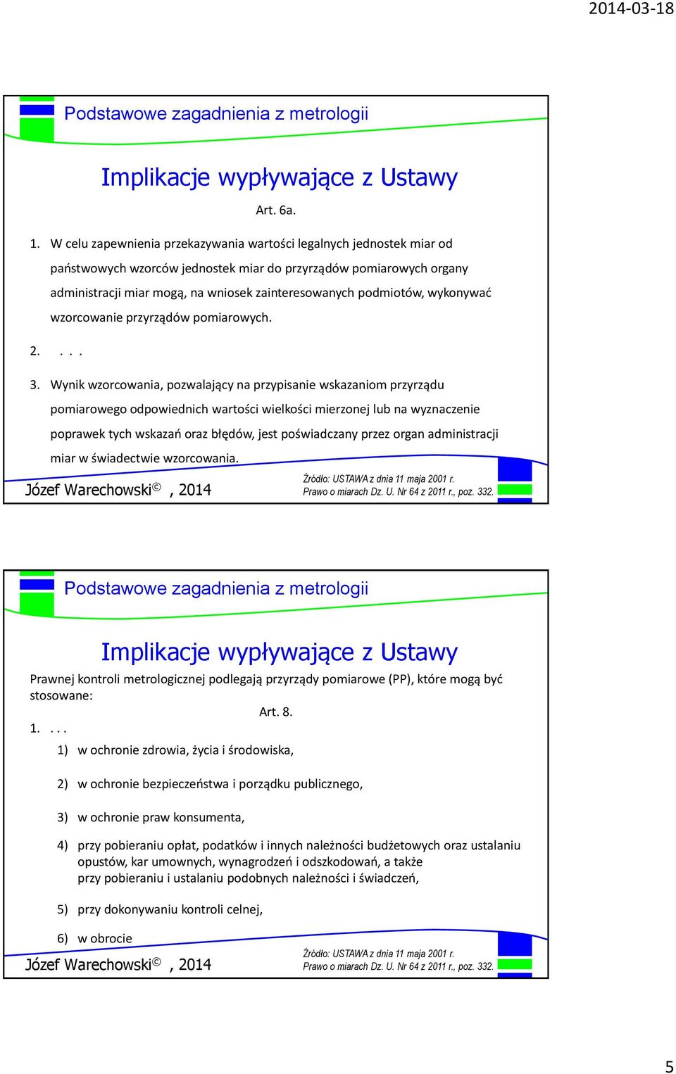 podmiotów, wykonywad wzorcowanie przyrządów pomiarowych. 2.... 3.