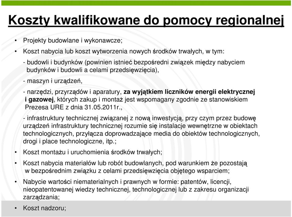 montaż jest wspomagany zgodnie ze stanowiskiem Prezesa URE z dnia 31.05.2011r.