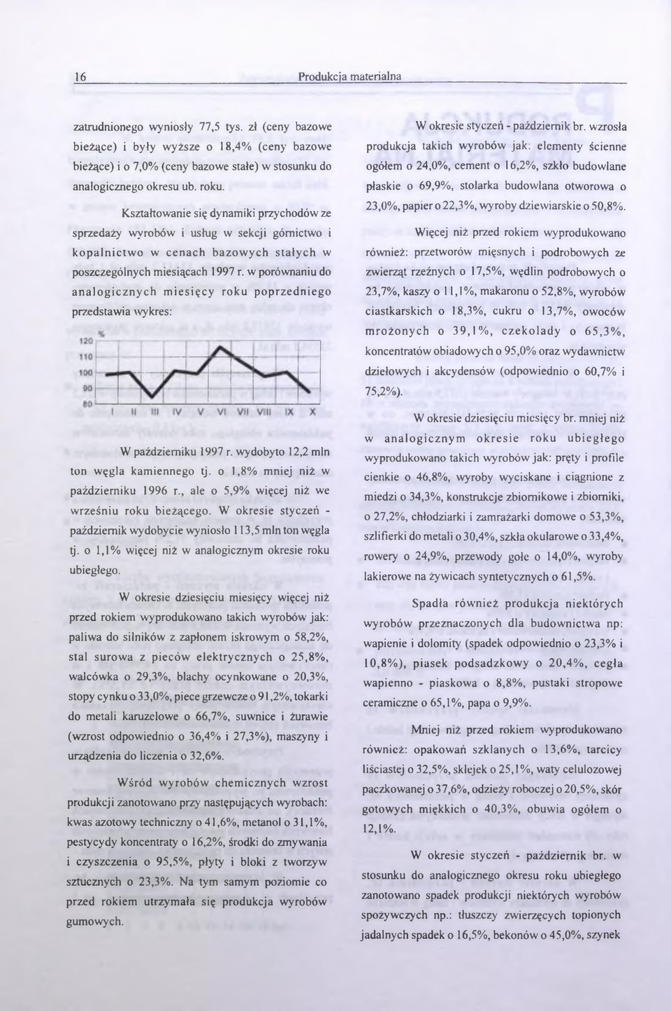 w porównniu do n lo g izn yh m iesięy roku poprzedniego przedstwi wykres: W okresie styzeń - pździernik r.