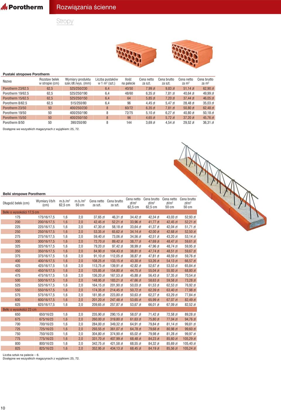 5 62,5 525/250/150 6,4 64 5,85 zł 7,20 zł 37,44 zł 46,05 zł Porotherm 8/62.