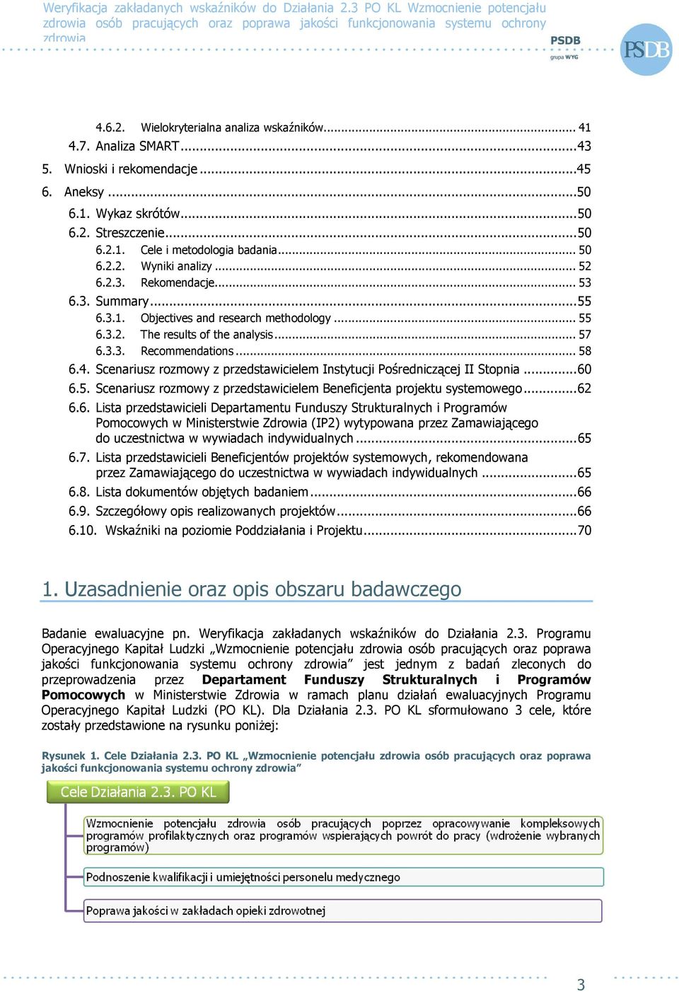 .. 57 6.3.3. Recommendations... 58 6.4. Scenariusz rozmowy z przedstawicielem Instytucji Pośredniczącej II Stopnia...60 6.5. Scenariusz rozmowy z przedstawicielem Beneficjenta projektu systemowego.