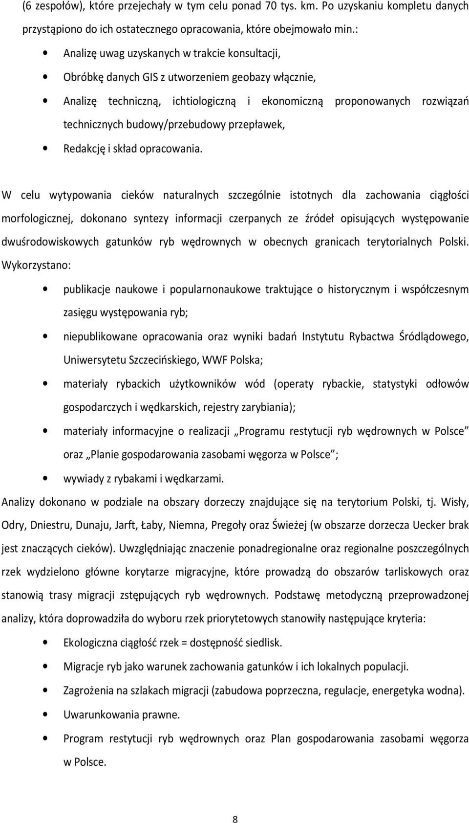 budowy/przebudowy przepławek, Redakcję i skład opracowania.
