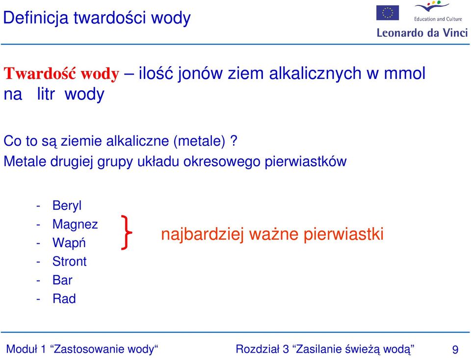 Metale drugiej grupy układu okresowego pierwiastków - Beryl - Magnez - Wapń -