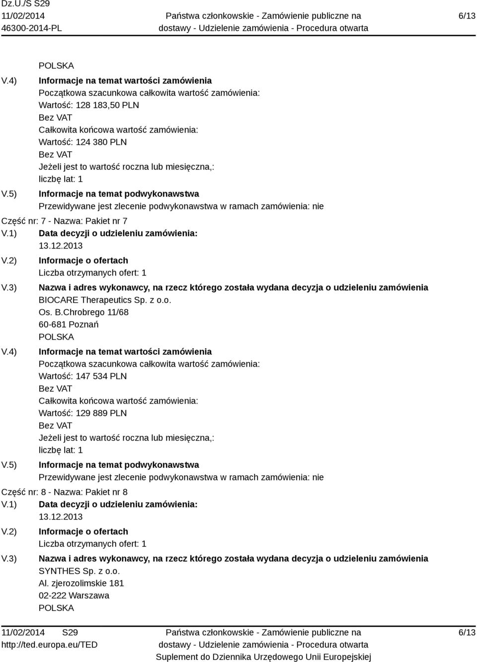 OCARE Therapeutics Sp. z o.o. Os. B.