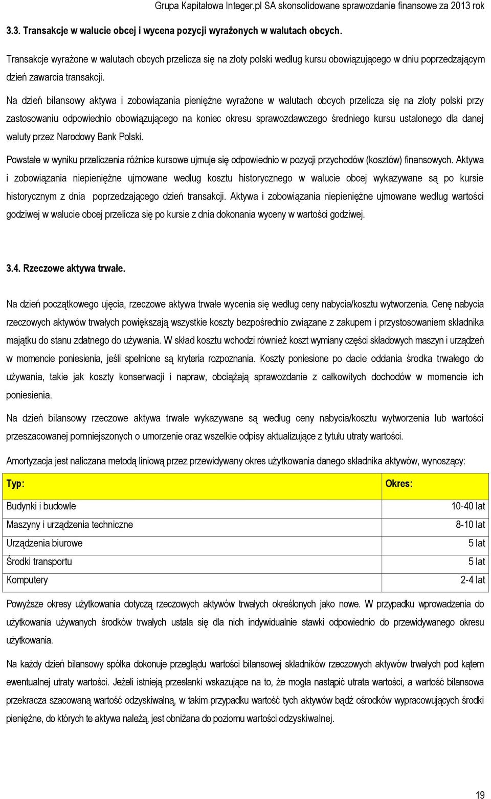 Na dzień bilansowy aktywa i zobowiązania pieniężne wyrażone w walutach obcych przelicza się na złoty polski przy zastosowaniu odpowiednio obowiązującego na koniec okresu sprawozdawczego średniego