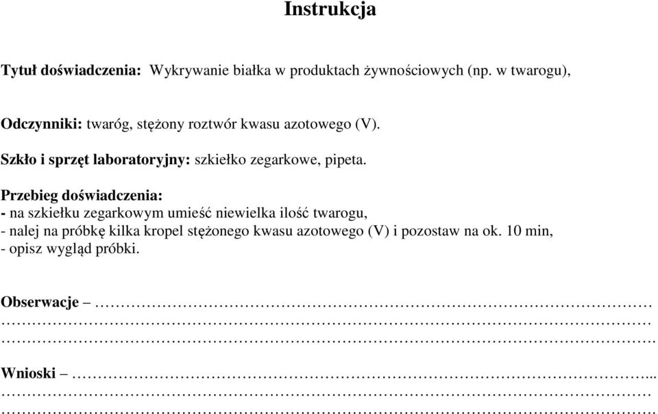 Szkło i sprzęt laboratoryjny: szkiełko zegarkowe, pipeta.