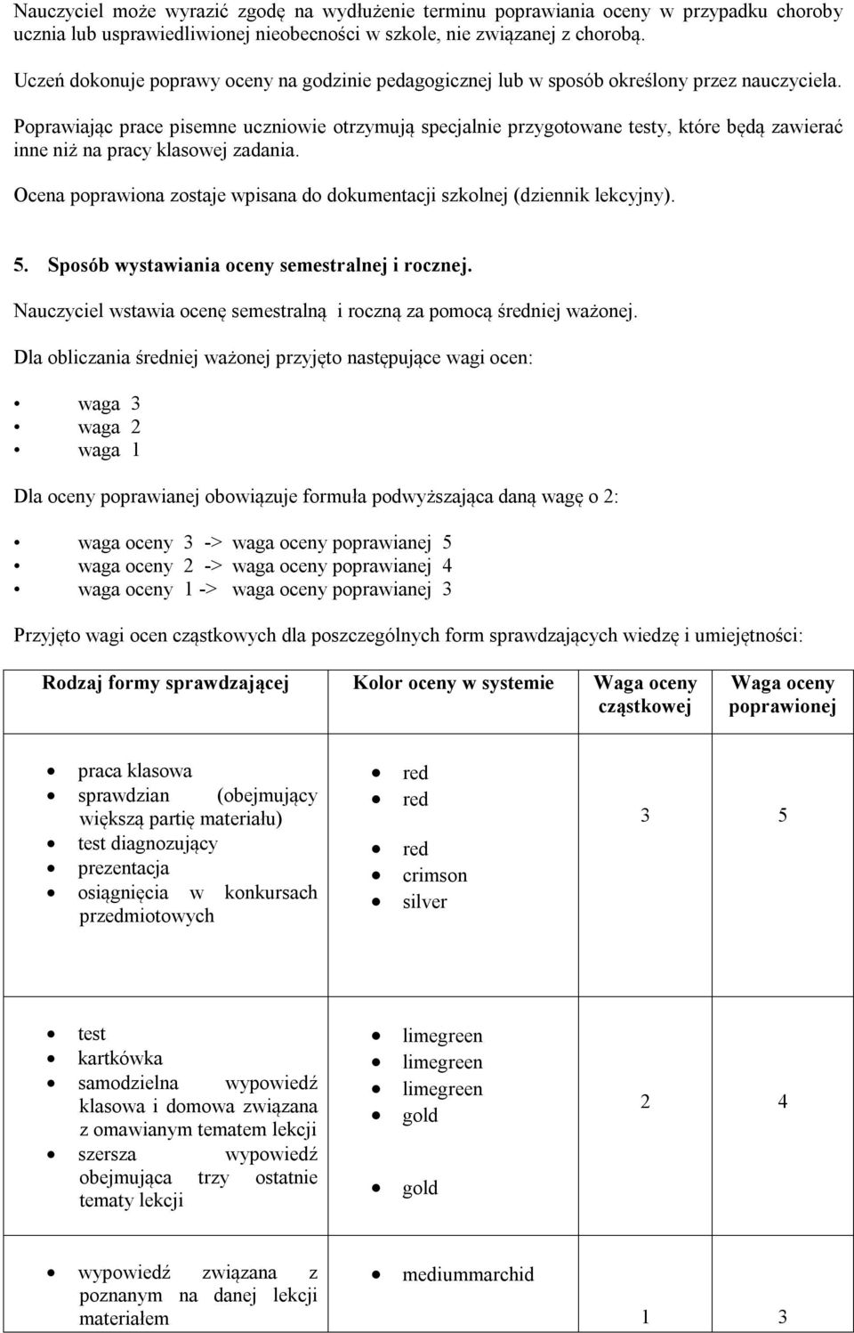 Poprawiając prace pisemne uczniowie otrzymują specjalnie przygotowane testy, które będą zawierać inne niż na pracy klasowej zadania.